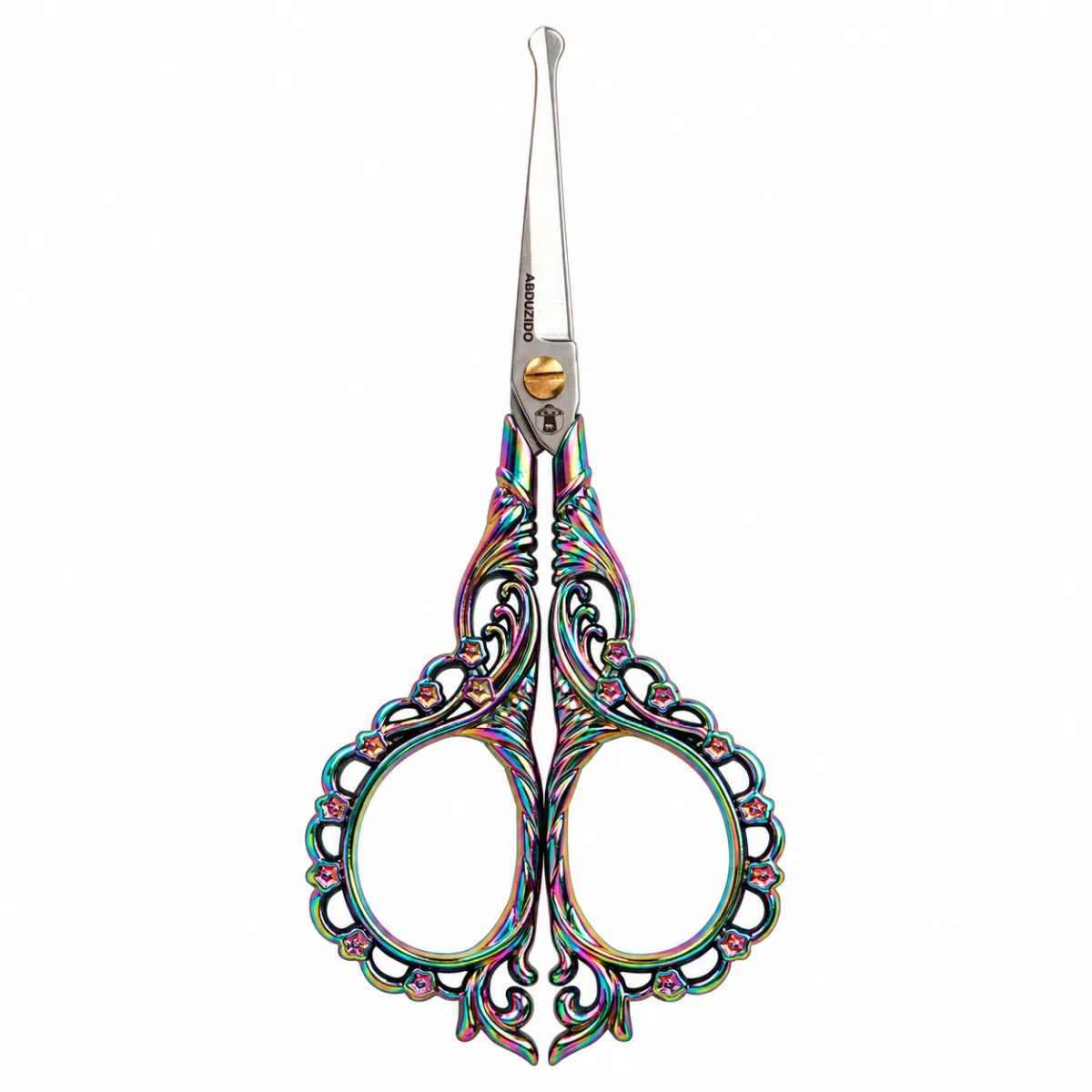 TESOURA ABDZ QUEEN ROUND GOLD/RAINBOW/SILVER