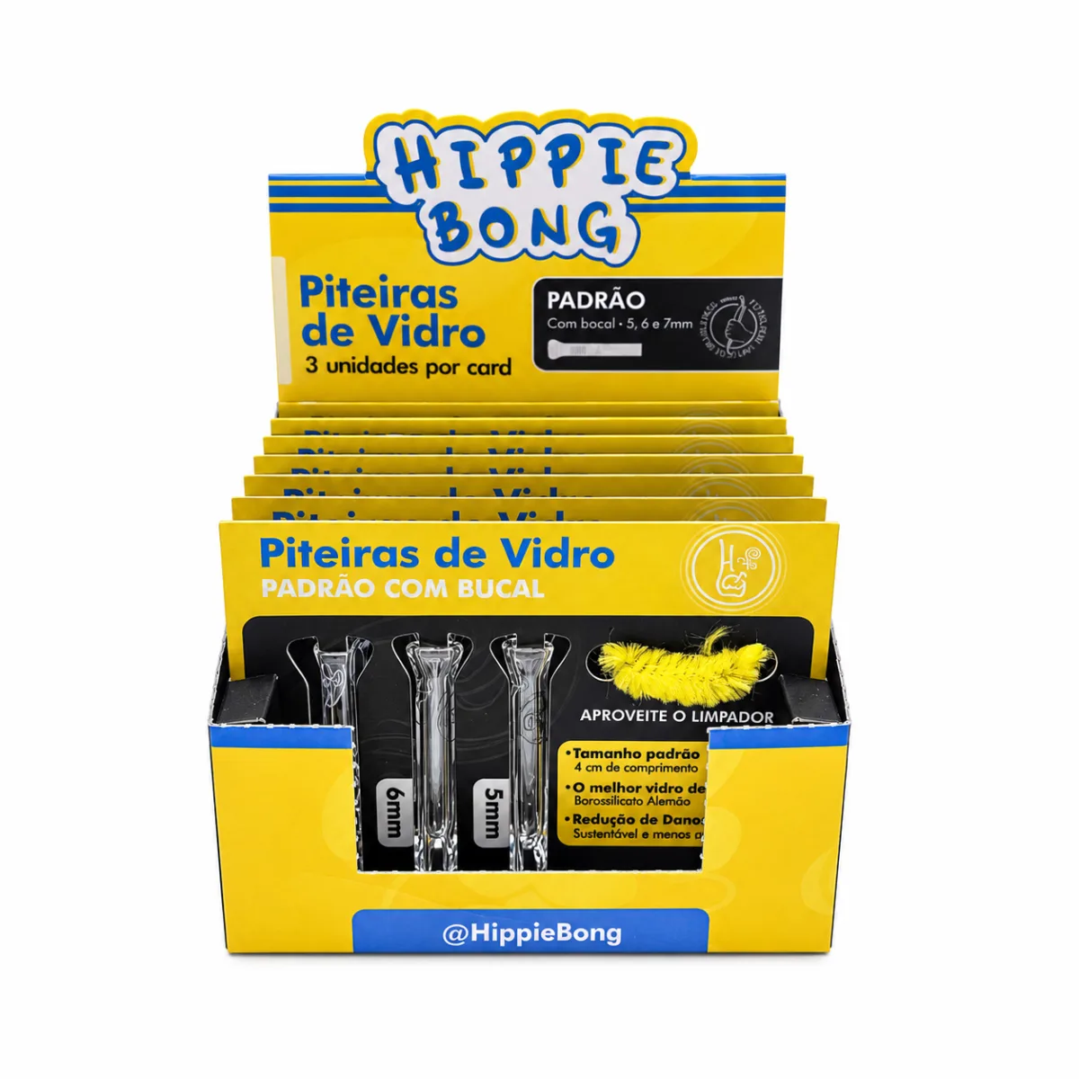 PITEIRA DE VIDRO HIPPIE BONG PADRAO C/21