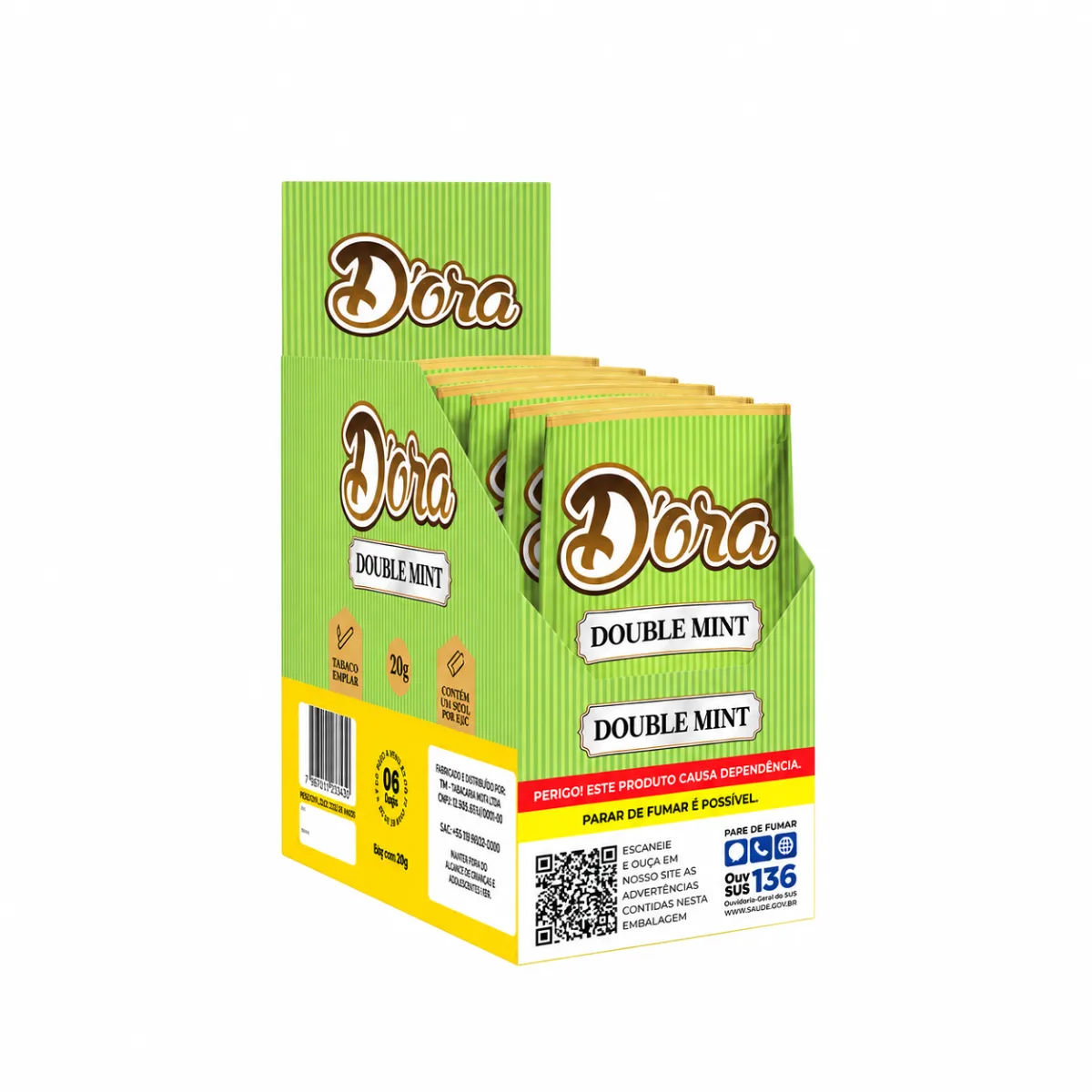 TABACO DORA DOUBLE MINT 20G C/6