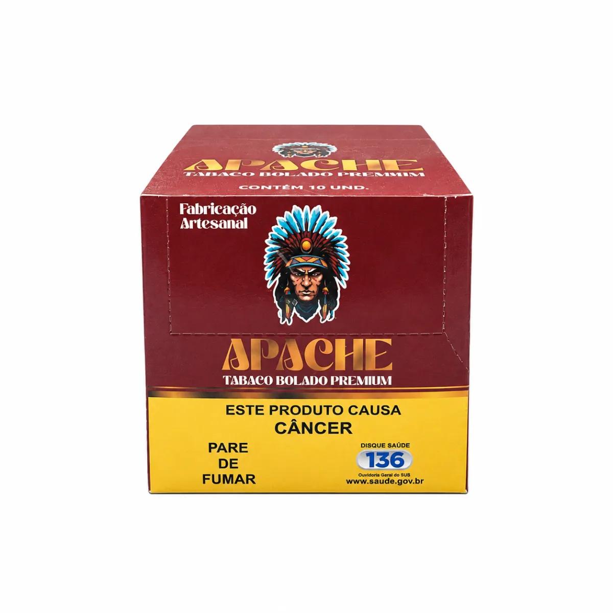 TABACO BOLADO APACHE CARTEIRA SEDA BROWN C/10