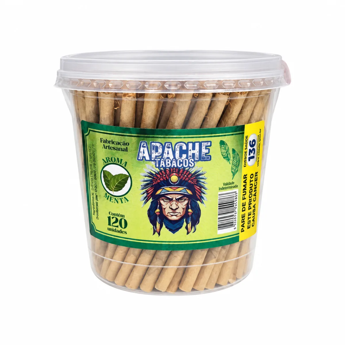 TABACO BOLADO POTE APACHE C/120 MENTA