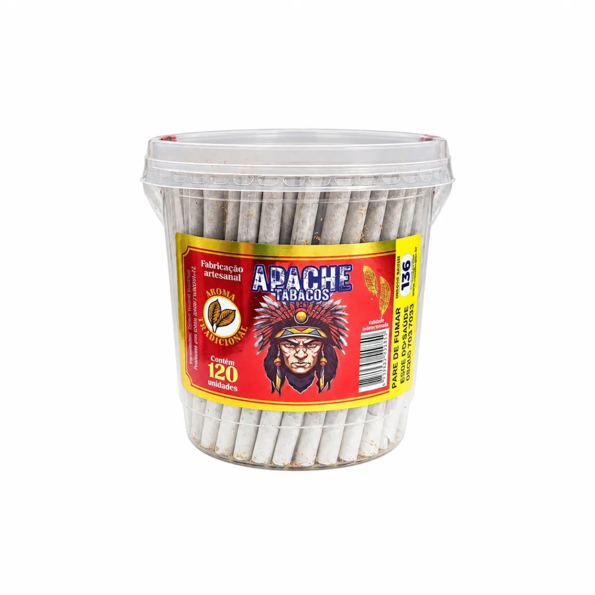 TABACO BOLADO POTE APACHE C/120 SEDA BRANCA