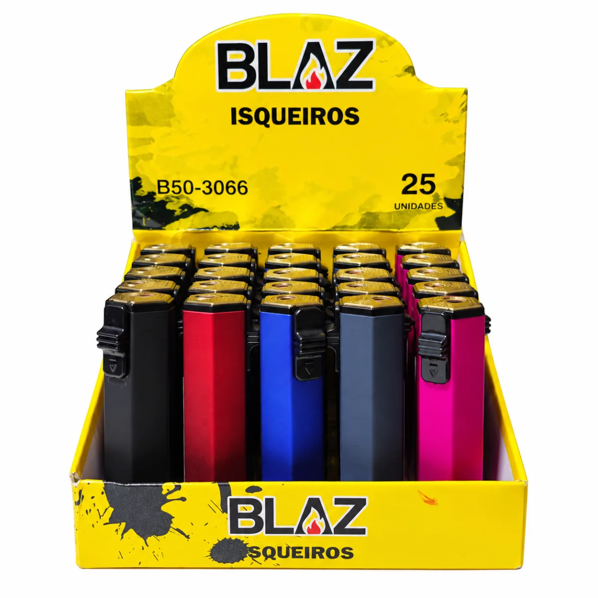 ISQUEIRO MAÇARICO BLAZ COR SOLIDA B50-3066 C/25