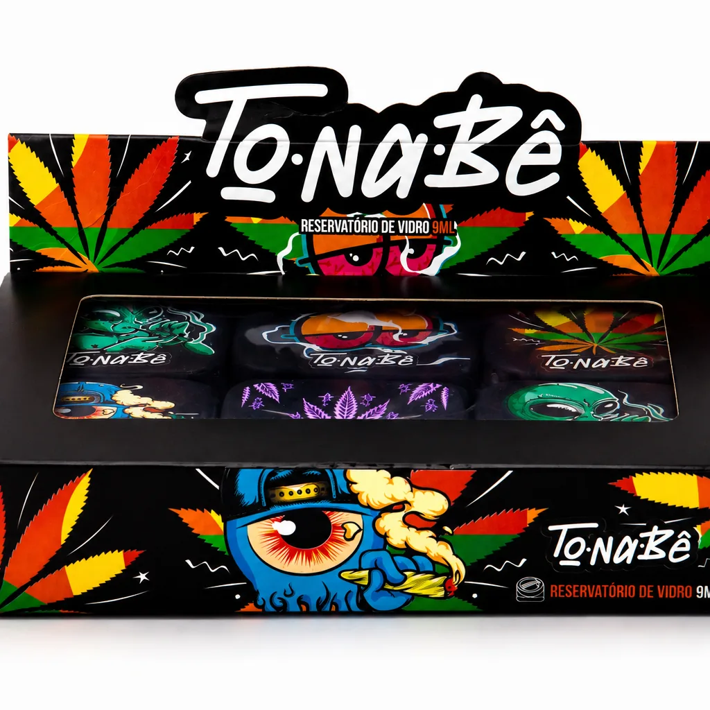 SLICK DE VIDRO TONABE C/ DIVISORIA 9ML C/6 - PRETO