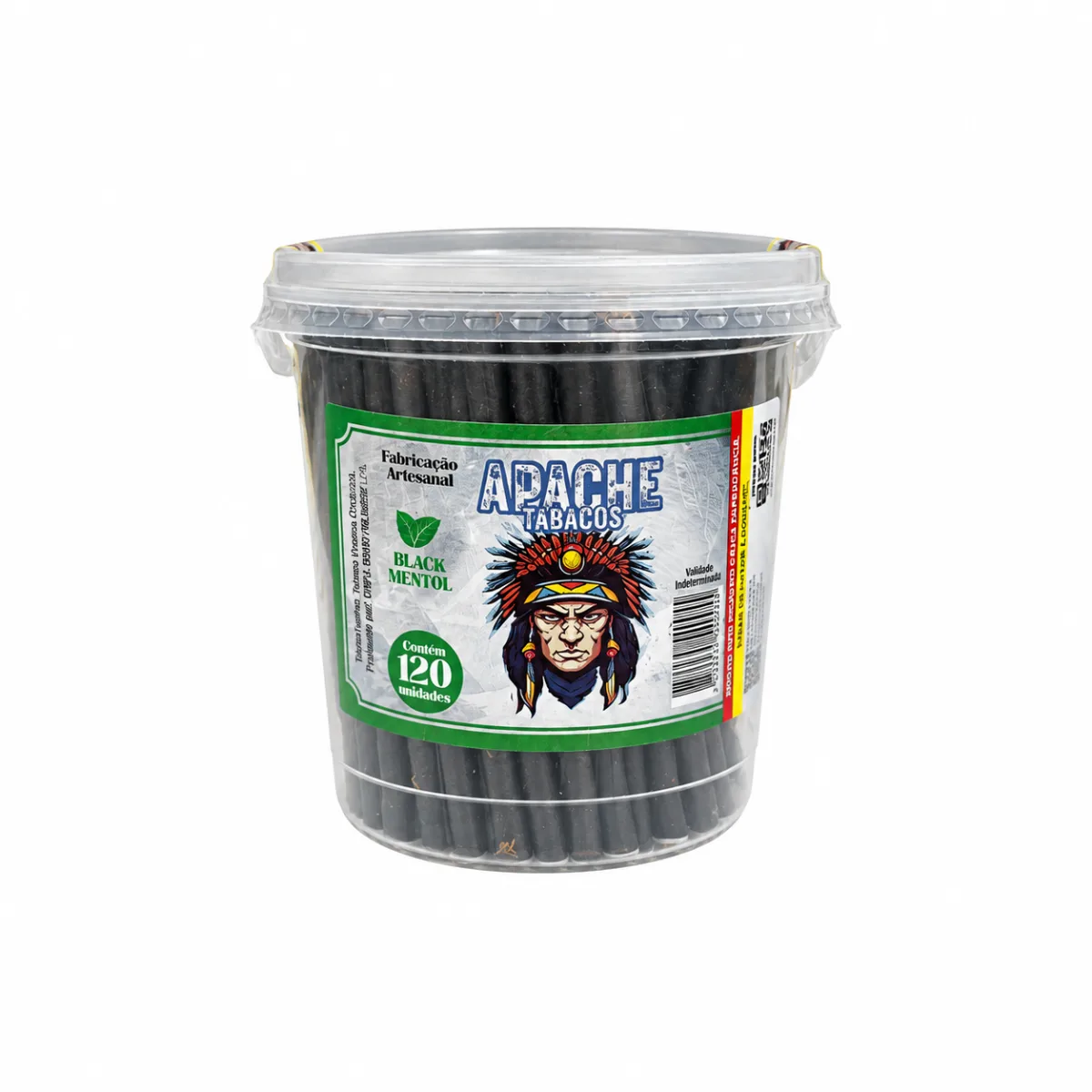 TABACO BOLADO POTE APACHE C/120 BLACK MENTA