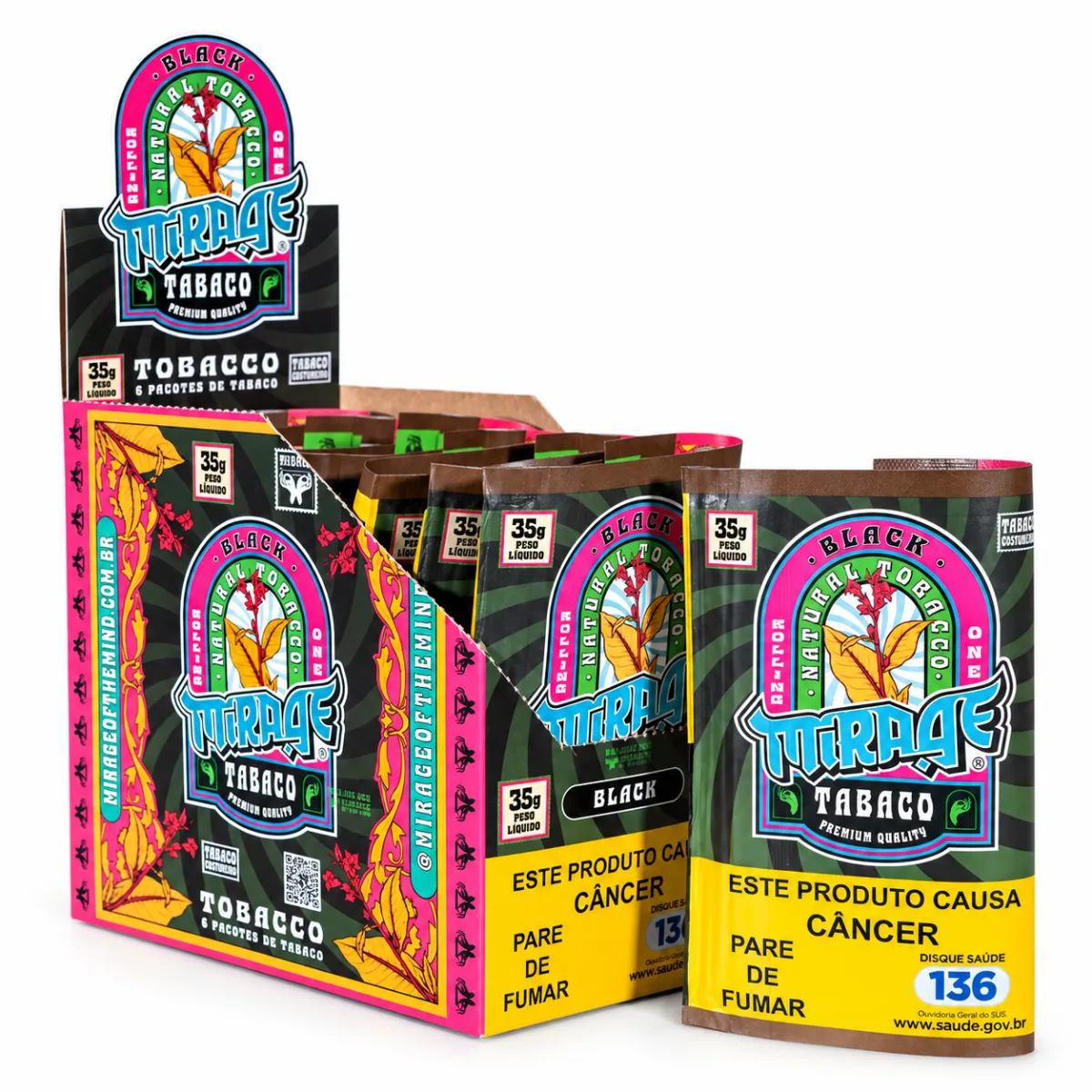 TABACO MIRAGE BLACK 35G C/6