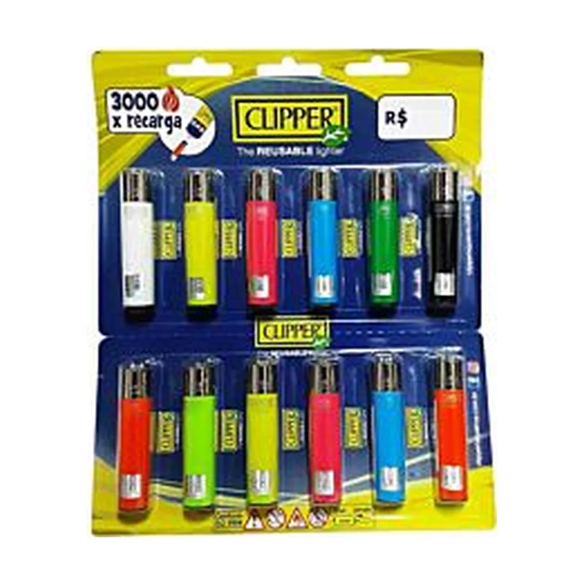 ISQUEIRO CLIPPER GRANDE C/12 CARTELA
