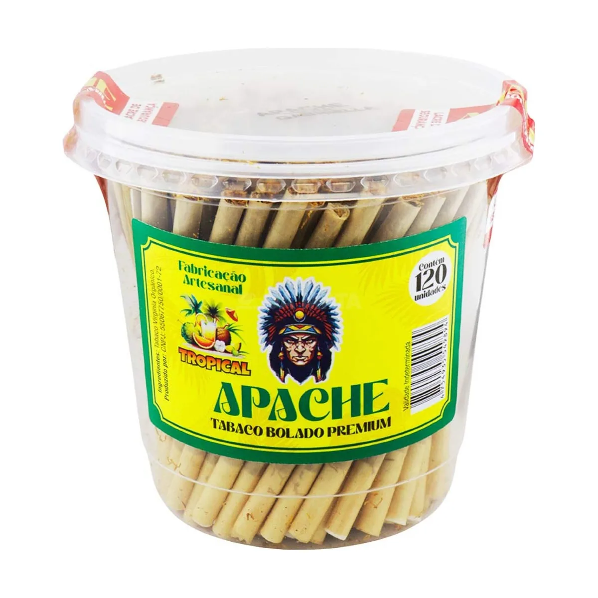 TABACO BOLADO POTE APACHE C/120 TROPICAL