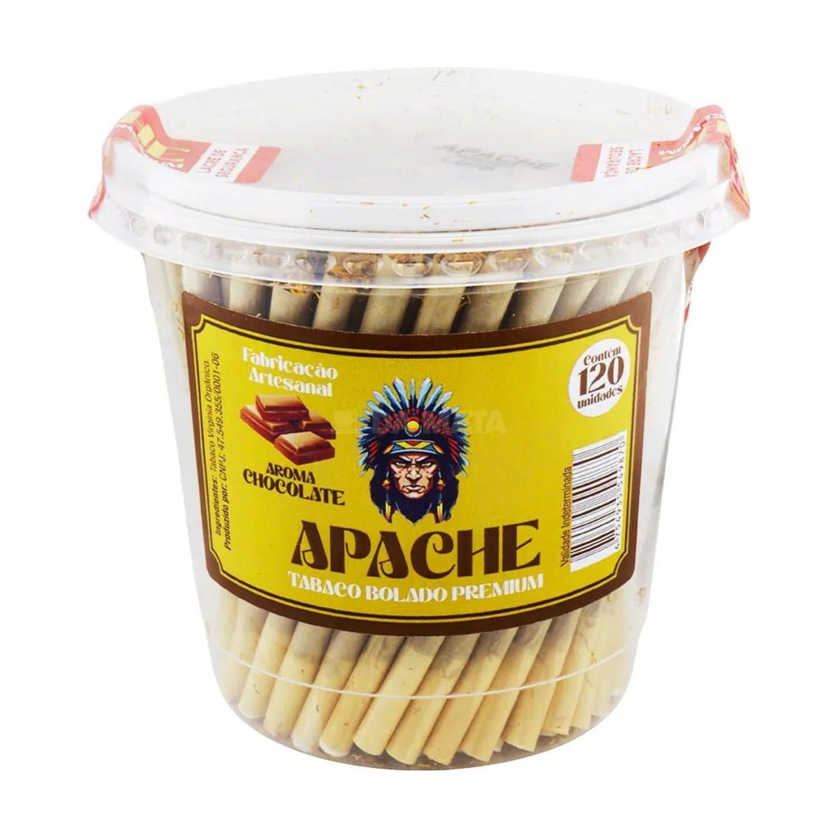 TABACO BOLADO POTE APACHE C/120 CHOCOLATE