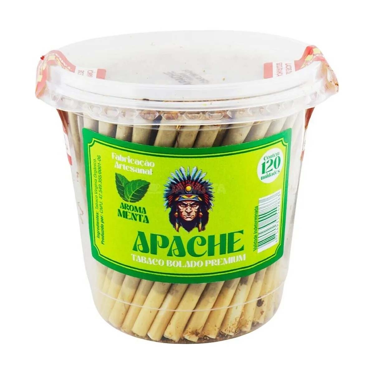 TABACO BOLADO POTE APACHE C/120 MENTA