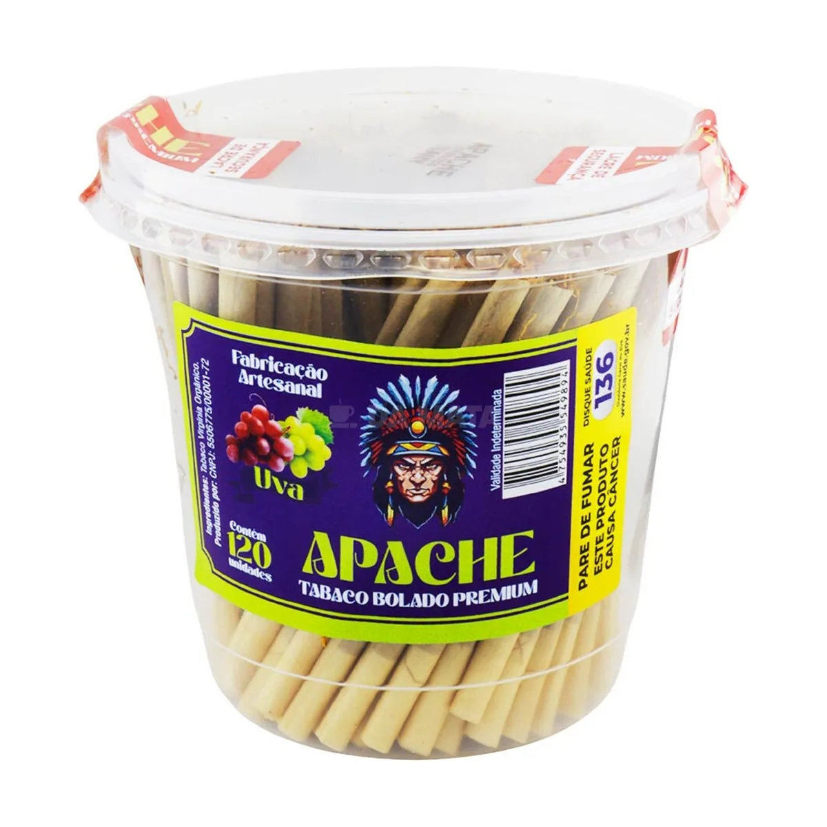 TABACO BOLADO POTE APACHE C/120 UVA