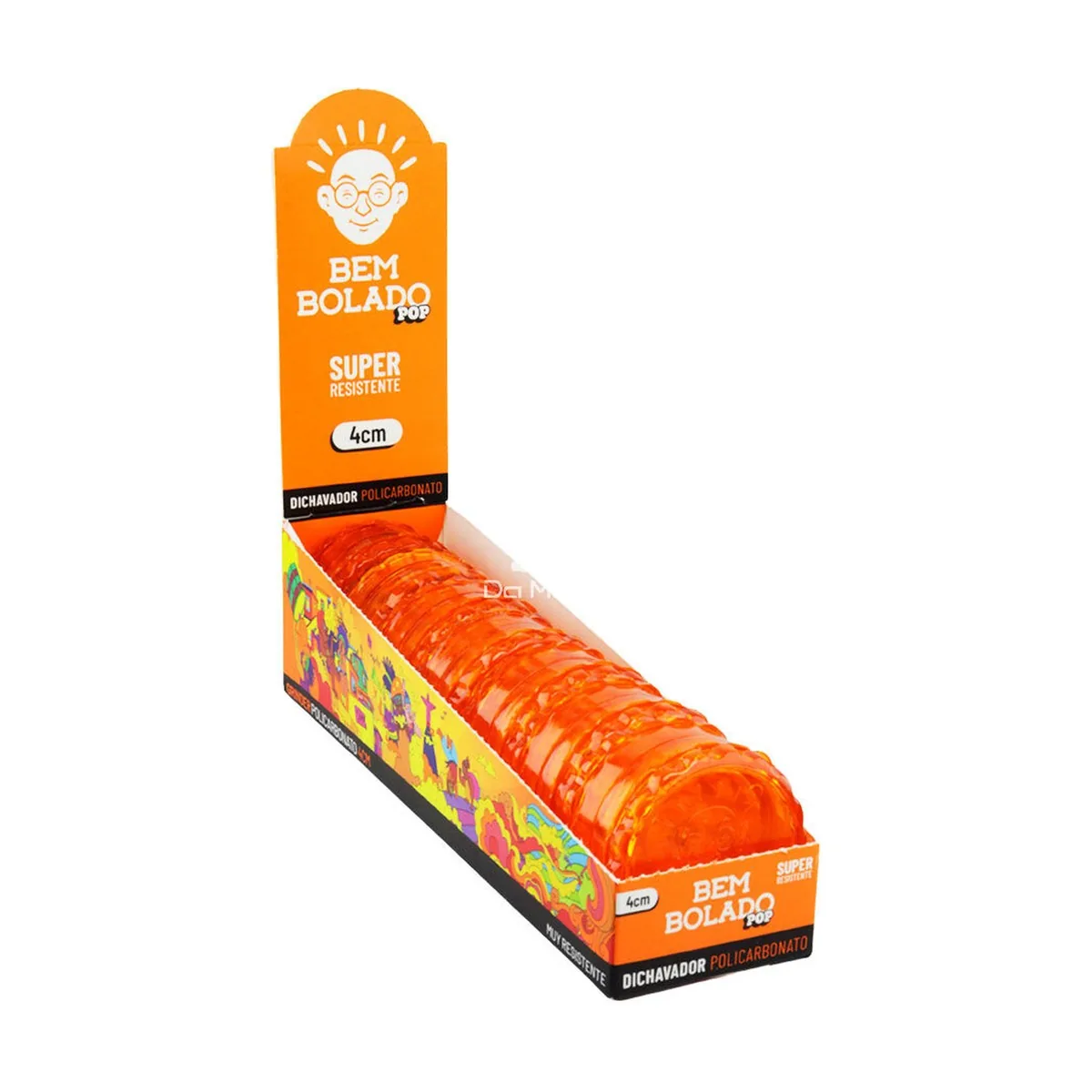DICHAVADOR BEM BOLADO 4CM LARANJA C/7